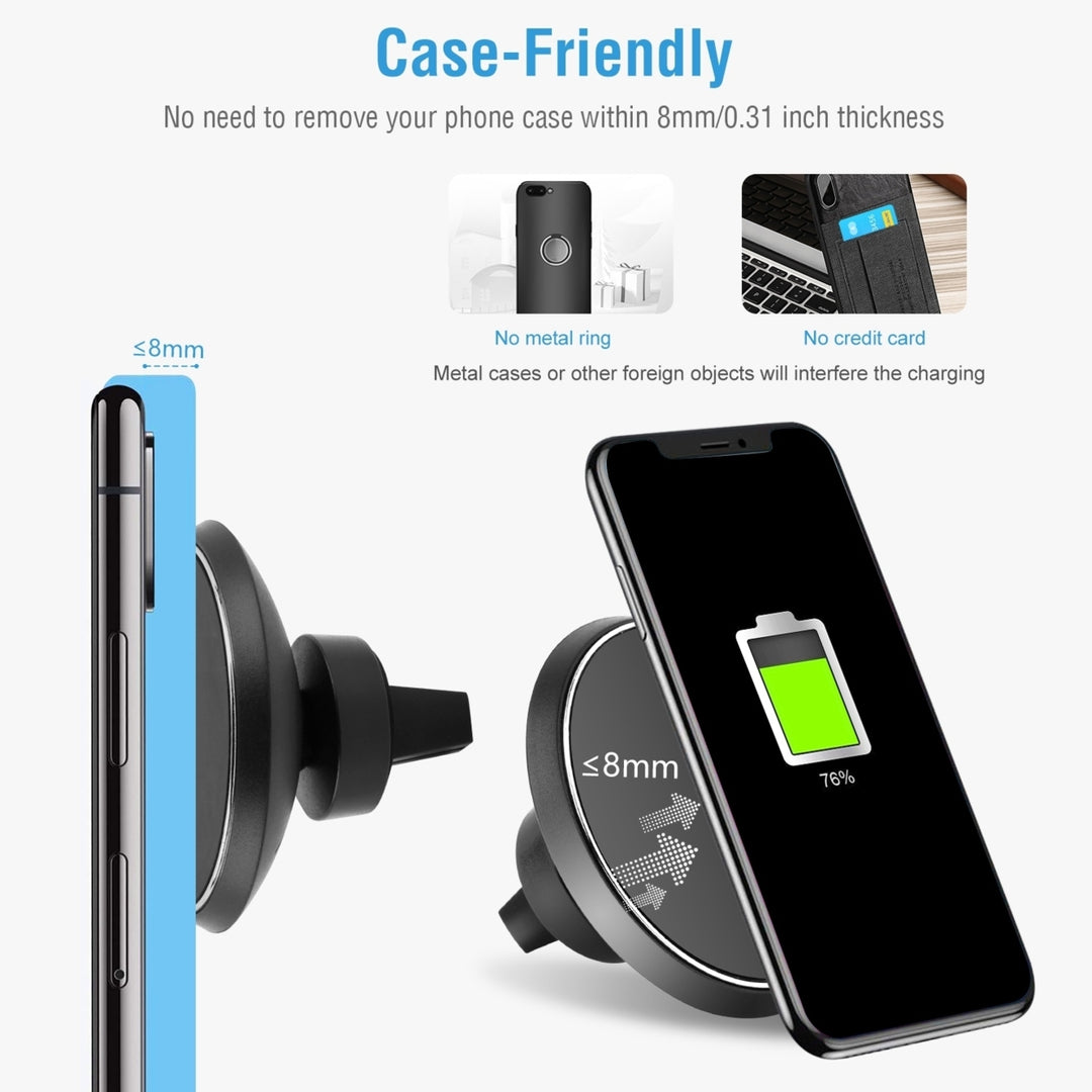 Qi Wireless Car Charger Magnetic Car Phone Charger 5W Charging Pad Air Vent Image 7