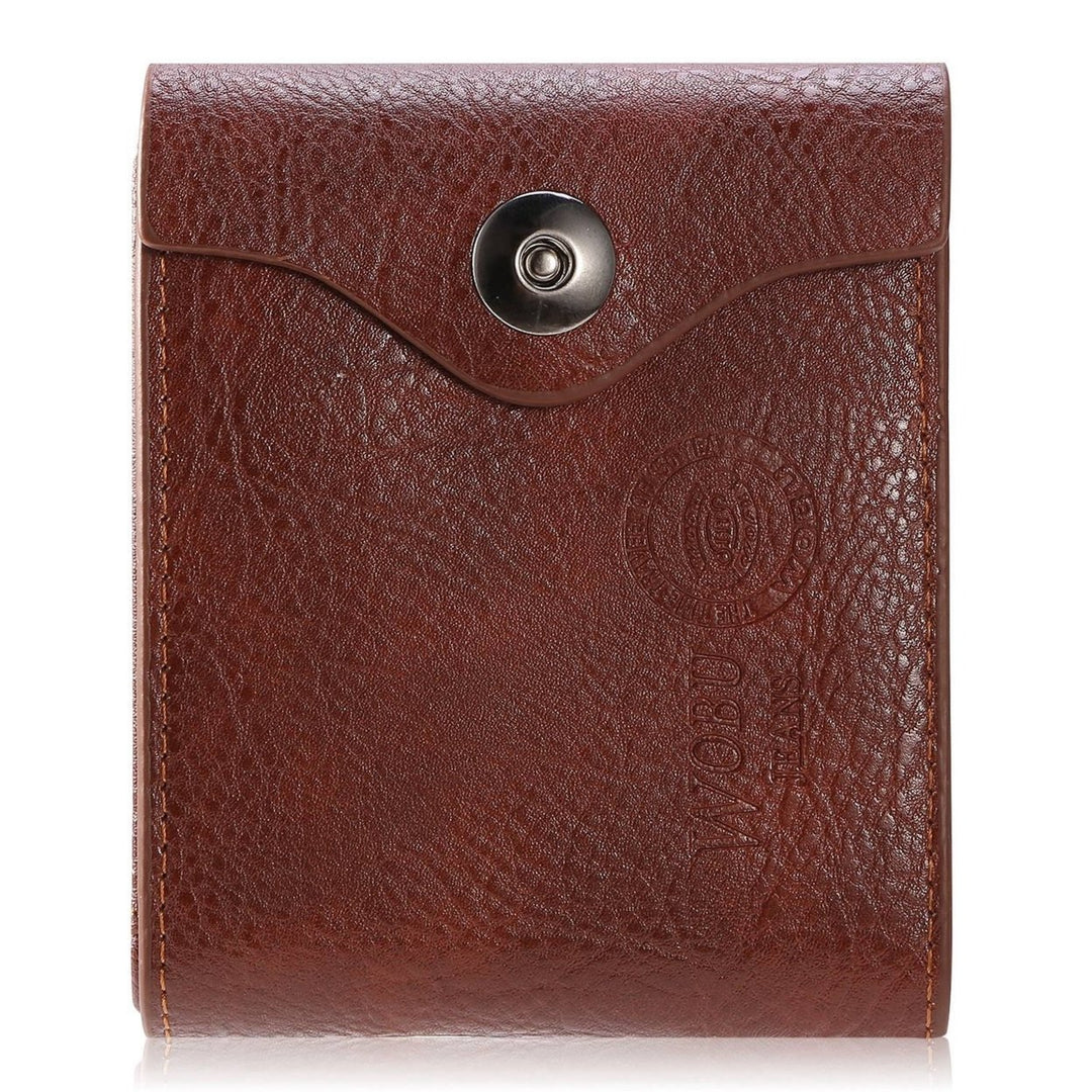 Mens Wallet PU Leather RFID Blocking Slim Bifold Case Brown Compact Card Holder Image 1