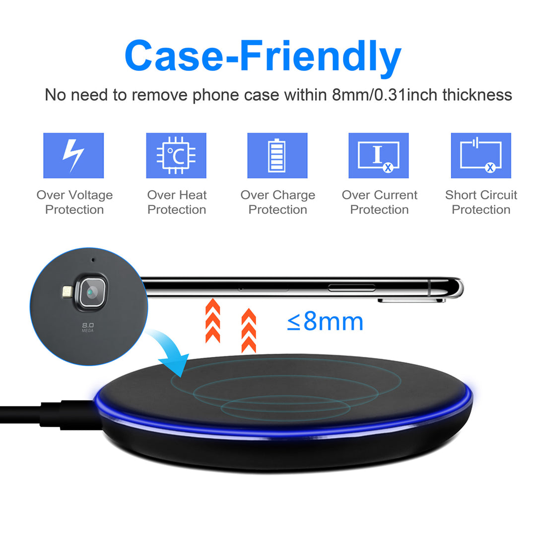 Wireless Charger Qi-Certified Ultra-Slim 5W Charging Pad for iPhone XS Image 4