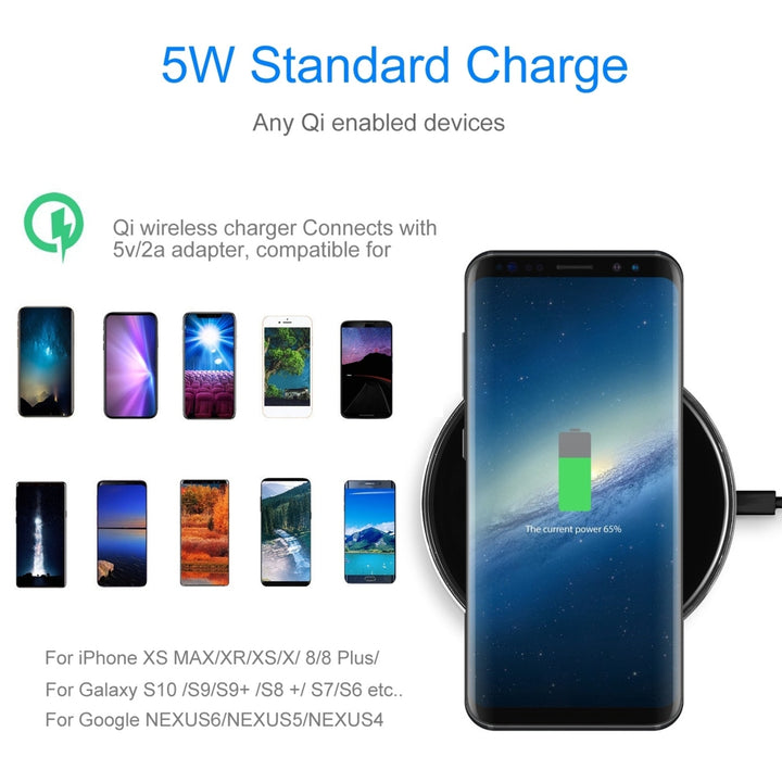 Wireless Charger Qi-Certified Ultra-Slim 5W Charging Pad for iPhone XS Image 7