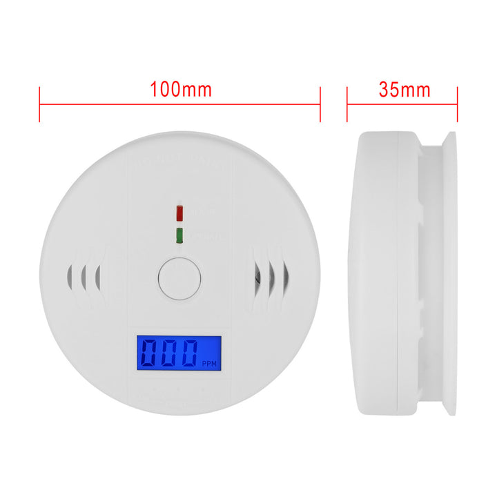 Battery Operated Carbon Monoxide Sensor Alarm LCD Display White 3AA Batteries Image 3