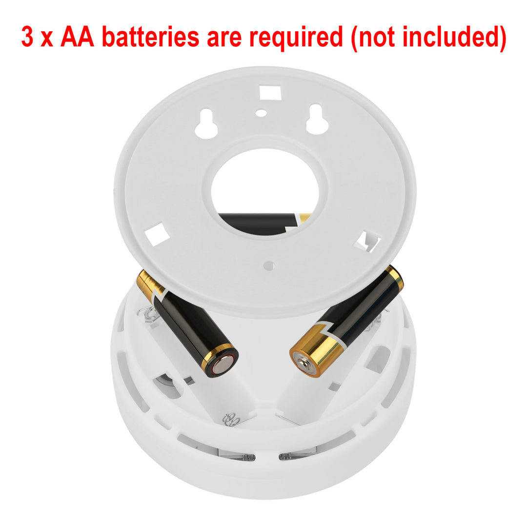 Battery Operated Carbon Monoxide Sensor Alarm LCD Display White 3AA Batteries Image 4