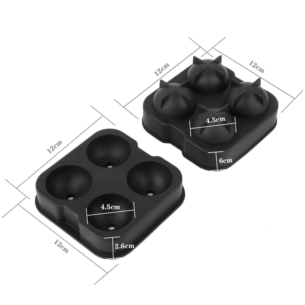 4-Ball Silicone Ice Mold for Whisky Bourbon Image 2