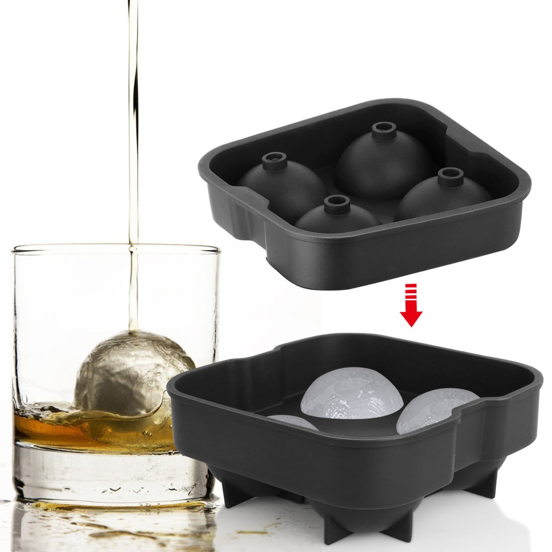 4-Ball Silicone Ice Mold for Whisky Bourbon Image 4