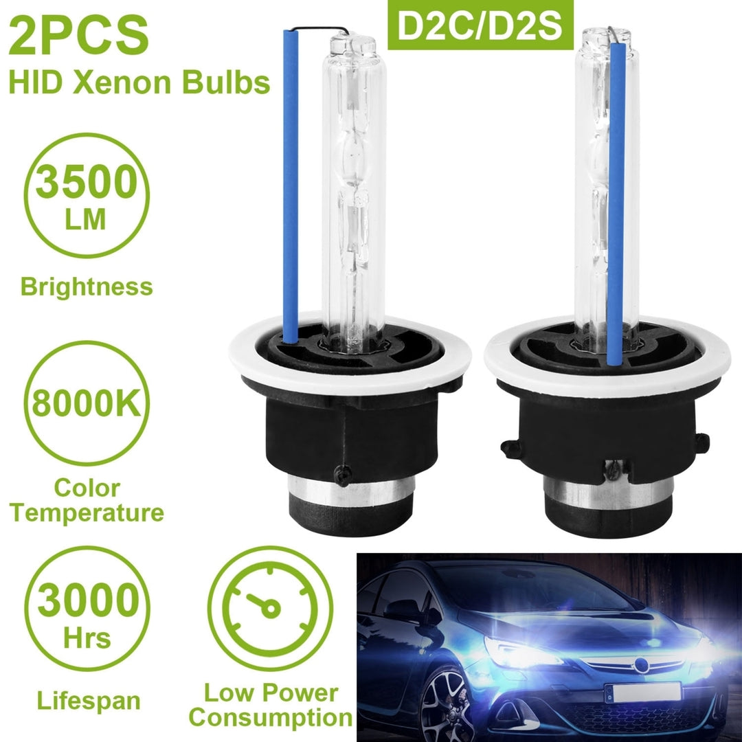 HID Xenon Headlight Bulbs D2C D2S 8000K 35W 3500LM 2PCS Waterproof Replacement Image 4