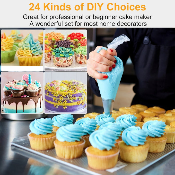 24Pcs Cake Decorating Supplies kit Stainless Steel DIY Baking Supplies Icing Tips Image 3