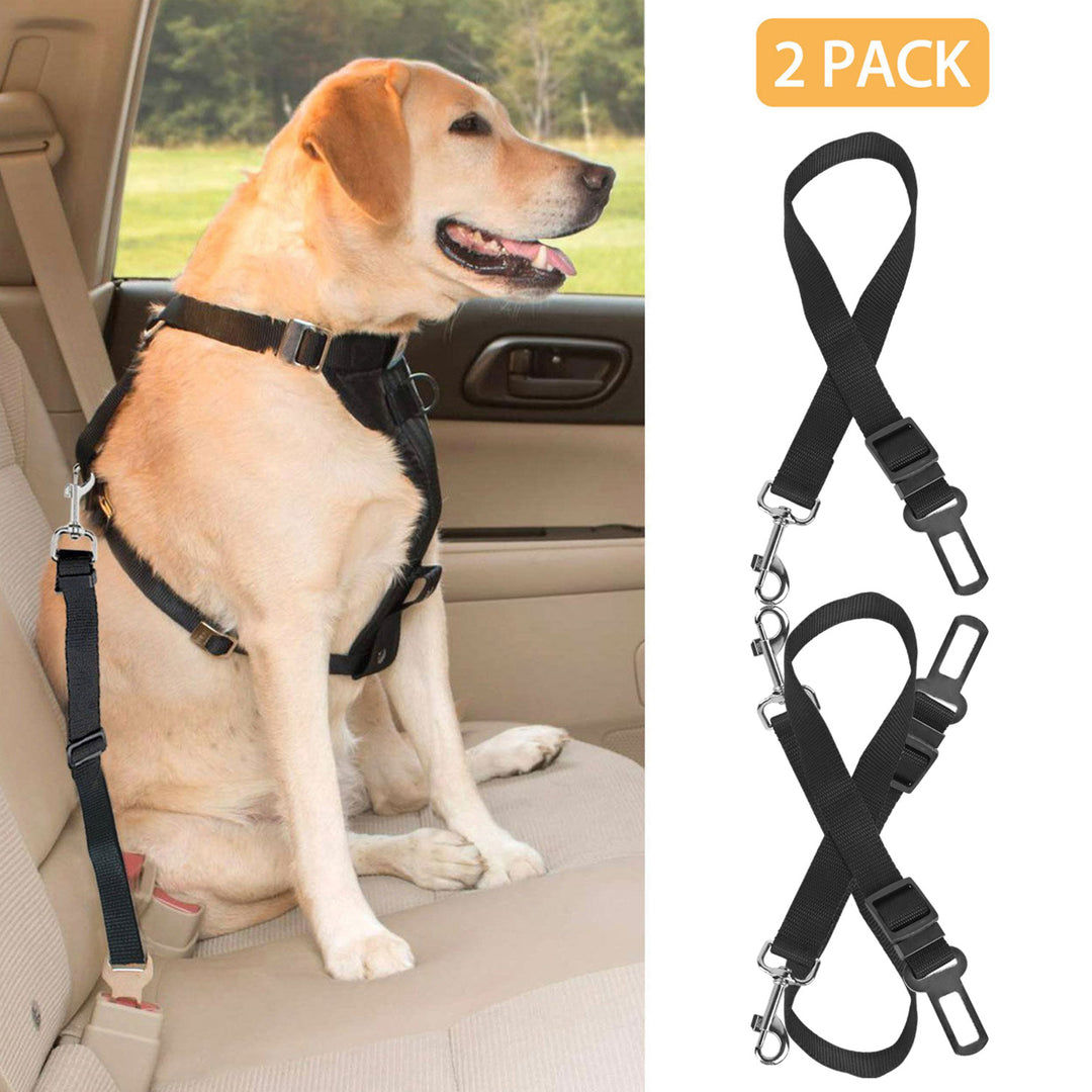 2Pcs Pet Dog Seat Belt Leash Adjustable Pet Dog Cat Safety Leads Harness Image 2