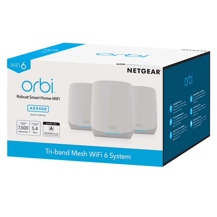 Netgear Orbi AX5400 WiFi 6 Mesh SystemOne Year Advanced Internet Security Image 1