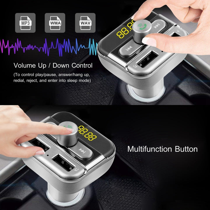 Car Wireless FM Transmitter 3.4A Dual USB Charge Hands-free Call Car MP3 Player Image 7