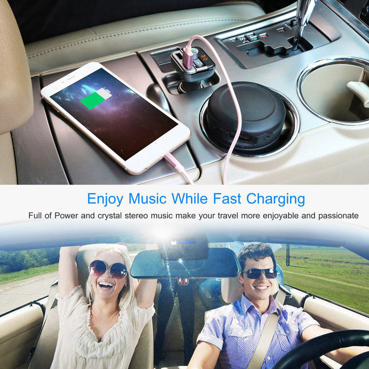 Car Wireless FM Transmitter 3.4A Dual USB Charge Hands-free Call Car MP3 Player Image 8
