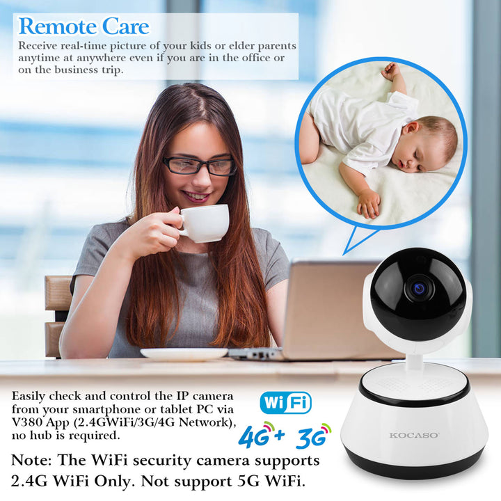 720P WiFi IP Camera Motion Detection IR Night Vision Indoor 360 Degree Coverage Image 4