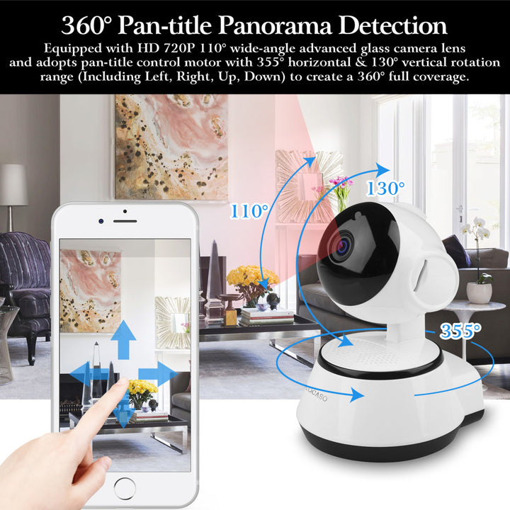 720P WiFi IP Camera Motion Detection IR Night Vision Indoor 360 Degree Coverage Image 8