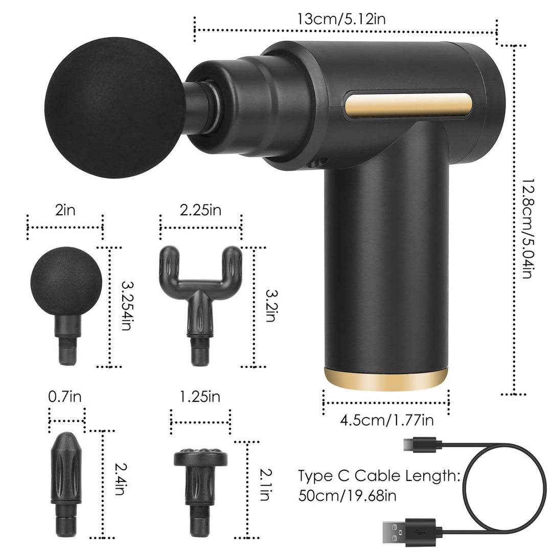 Percussion Massage Gun USB Type C Rechargeable Deep Tissue Vibration Massager Image 7