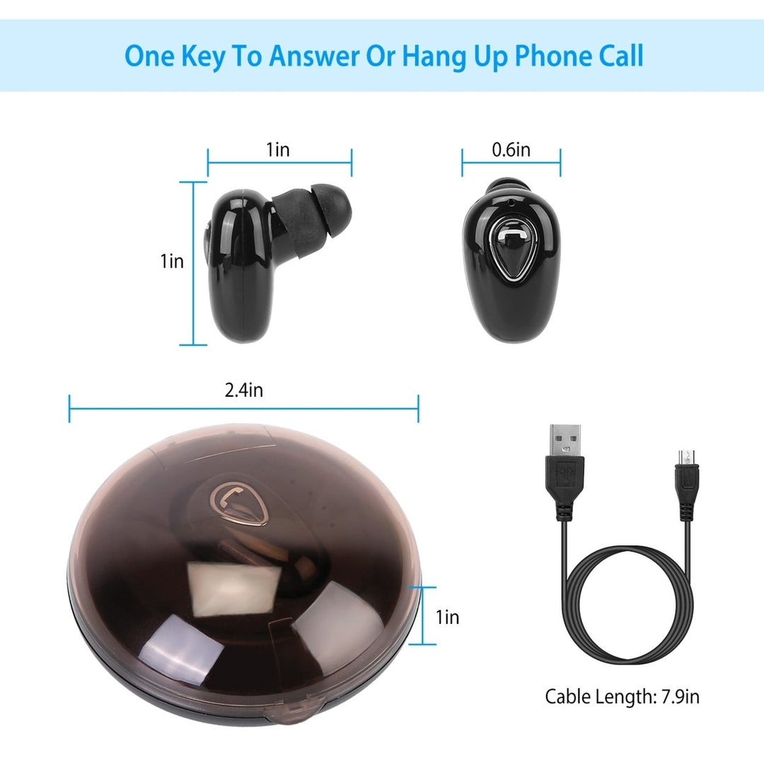 Wireless Earbud Mini In-Ear Headset Rechargeable with Built-in Mic Charging Case Image 6