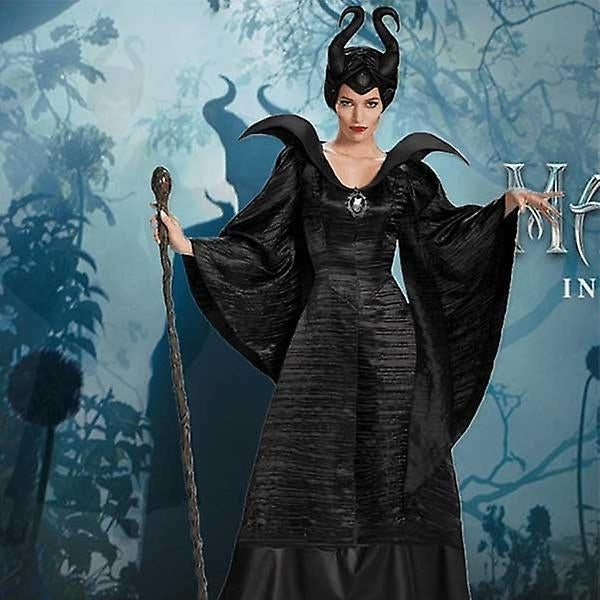 Halloween Maleficent Costume Women Queen Cosplay Outfit Christening Gown Deluxe Dress Image 4