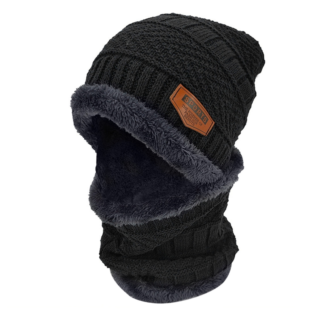 Winter Beanie Hat Scarf Set Unisex Warm Knitting Skull Cap Neck Warmer For Walking Running Hiking Camping Outdoors Gift Image 8