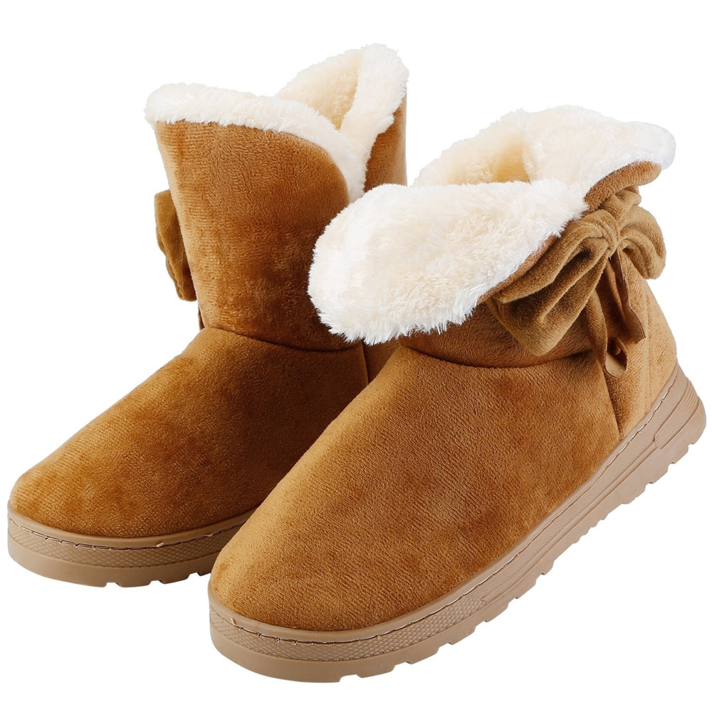 Women Ladies Snow Boots Super Soft Fabric Mid-Calf Winter Shoes Thickened Plush Warm Lining Shoes Image 2