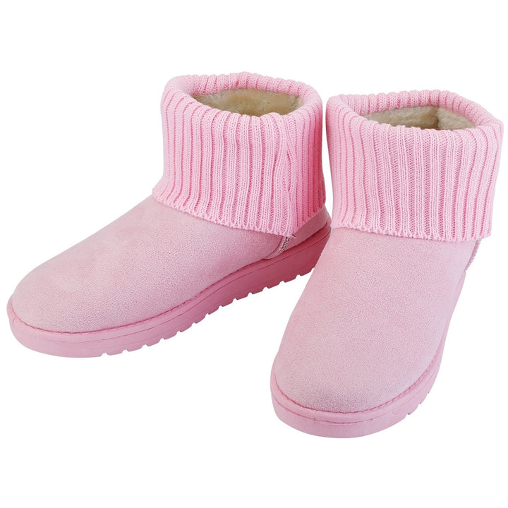 Women Lady Snow Boots Suede Mid-Calf Boot Shoe Short Plush Warm Lining Shoes Anti-slip Rubber Base Knitting Image 8