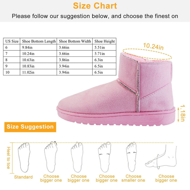 Women Lady Snow Boots Suede Mid-Calf Boot Shoe Short Plush Warm Lining Shoes Anti-slip Rubber Base Knitting Image 12