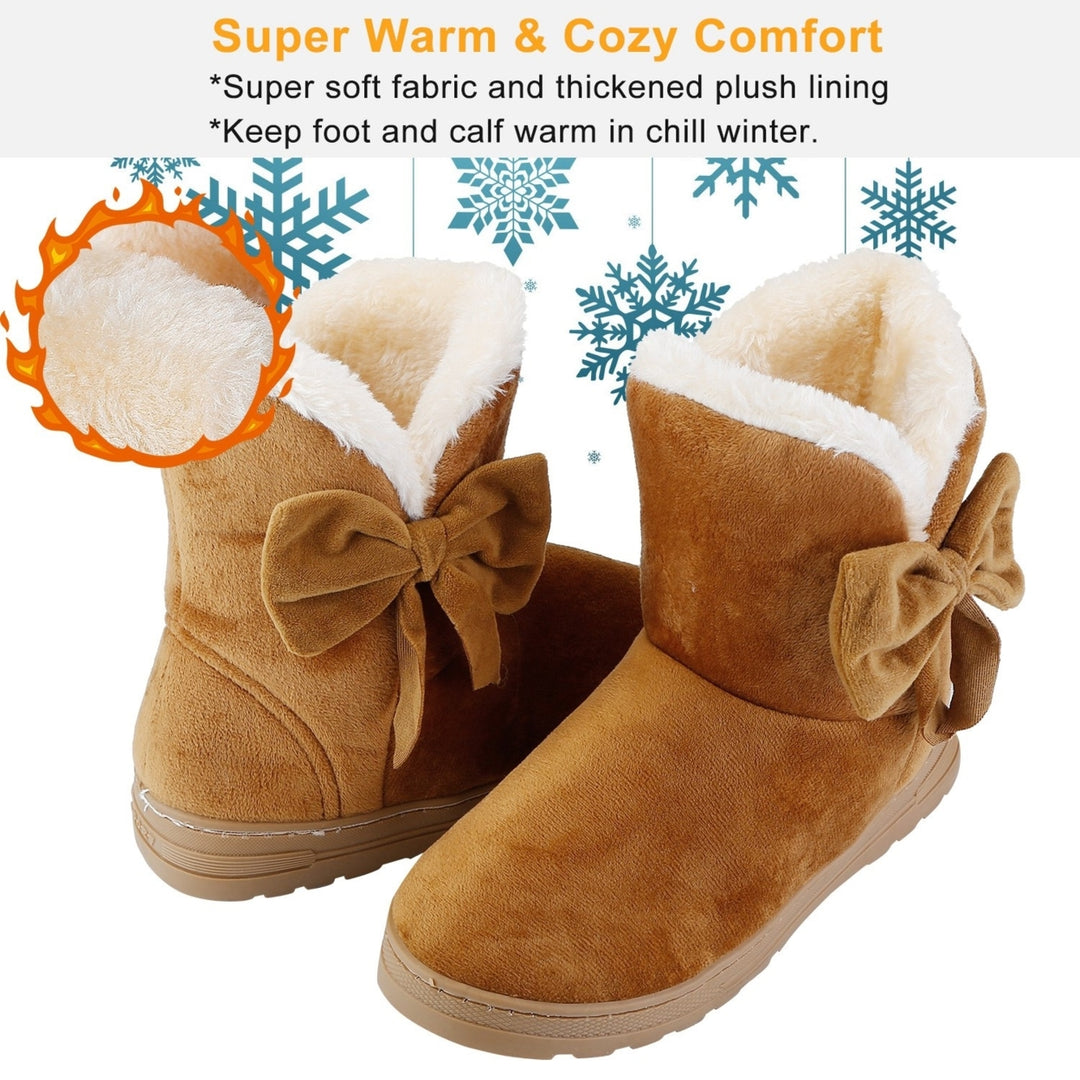 Women Ladies Snow Boots Super Soft Fabric Mid-Calf Winter Shoes Thickened Plush Warm Lining Shoes Image 11