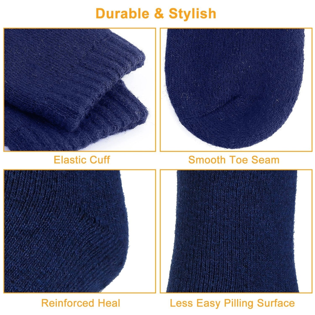 3 Pairs Men Warm Wool Socks Soft Cozy Winter Thermal Socks For Men Thick Heat-Trapping Moisture Wicking Socks Image 3