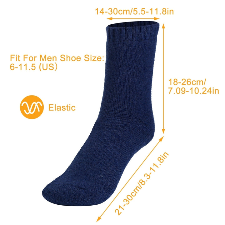 3 Pairs Men Warm Wool Socks Soft Cozy Winter Thermal Socks For Men Thick Heat-Trapping Moisture Wicking Socks Image 4