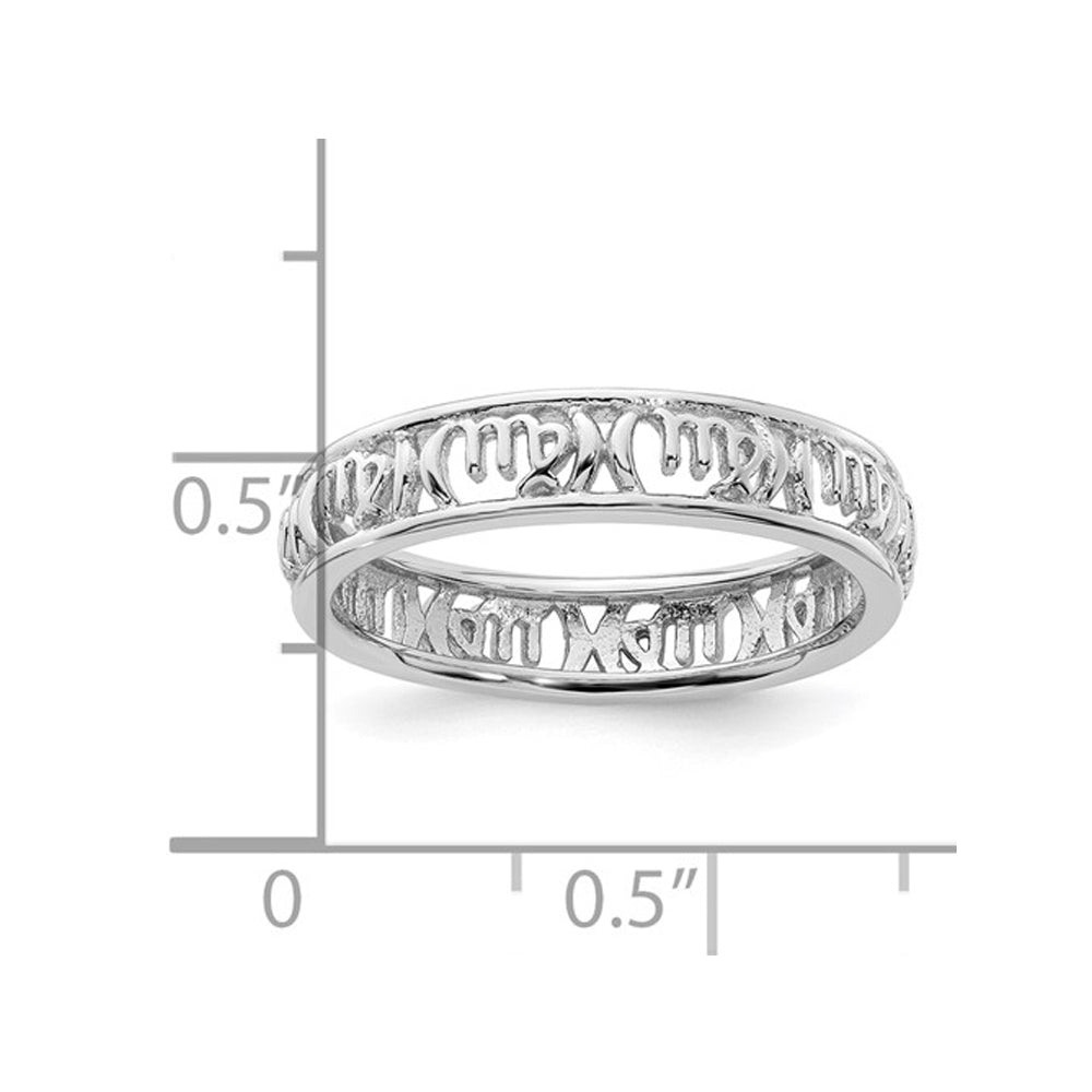 Sterling Silver Virgo Zodiac Astrology Ring Band Image 3