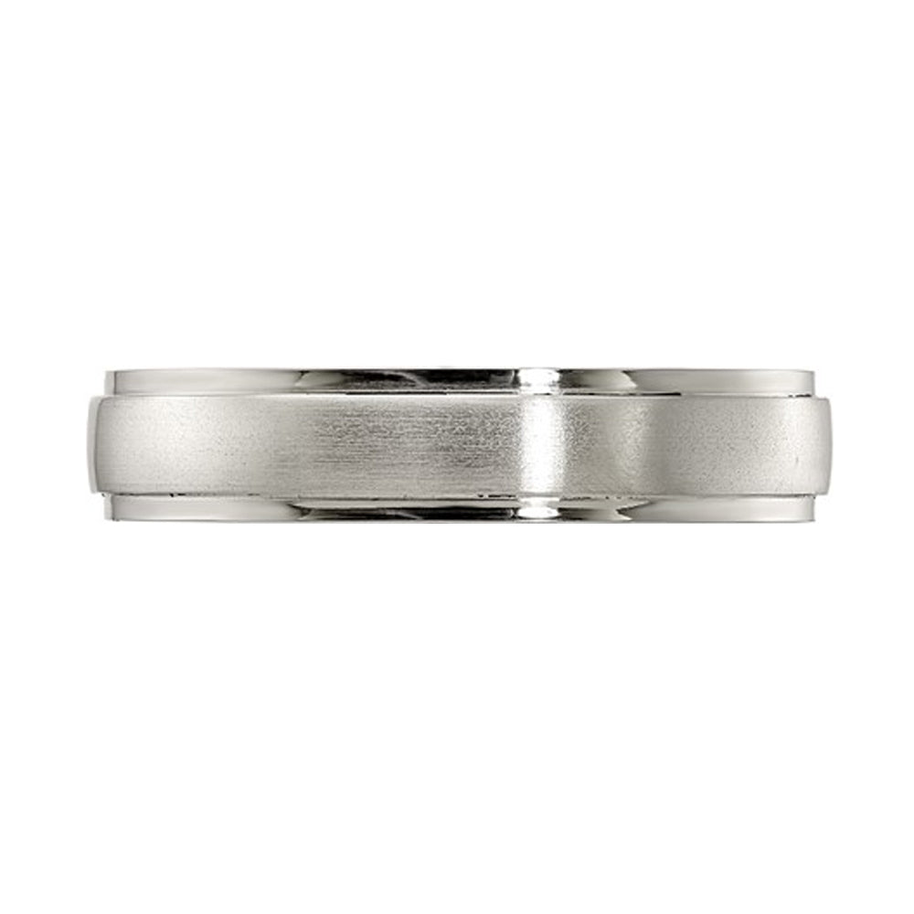 Ladies or Mens Titanium Brushed Step-Edge Band Ring (5mm) Image 3