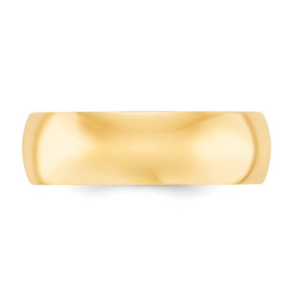 Mens 10K Yellow Gold 7mm Polished Wedding Band Ring Image 4