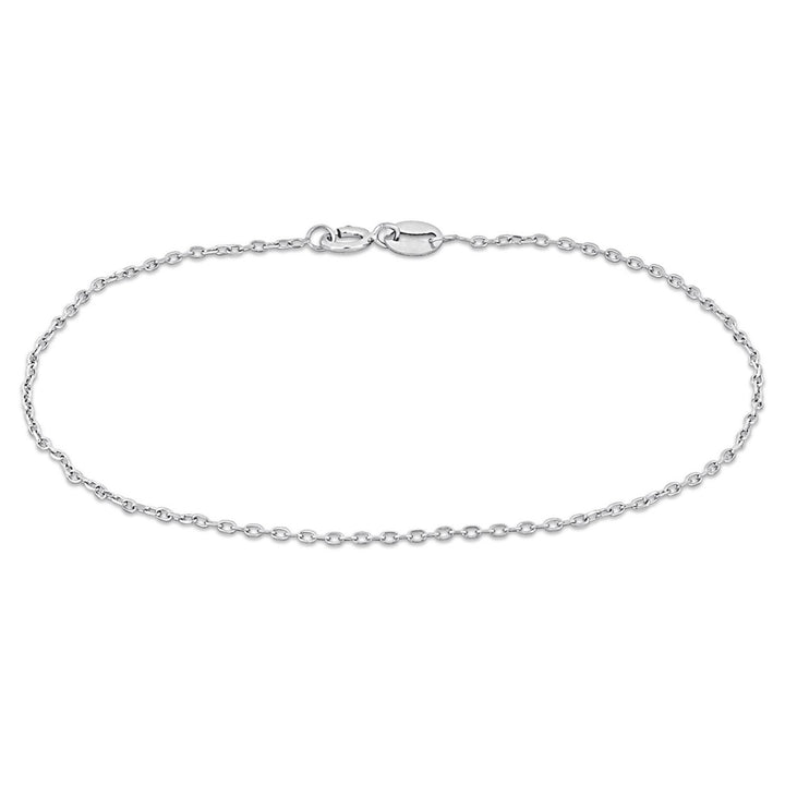 Mens Diamond Cut Cable Chain Bracelet in Platinum (9 inches) Image 1