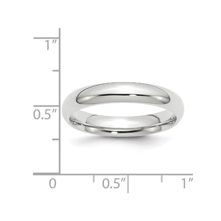 Ladies 10K White Gold 4mm Polished Wedding Band Ring Image 3