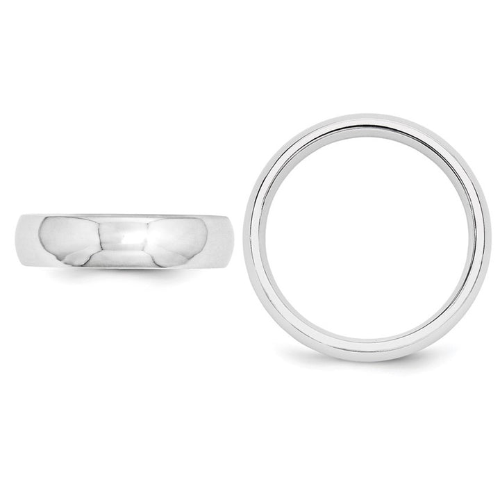 Ladies 10K White Gold 5mm Polished Wedding Band Ring Image 4
