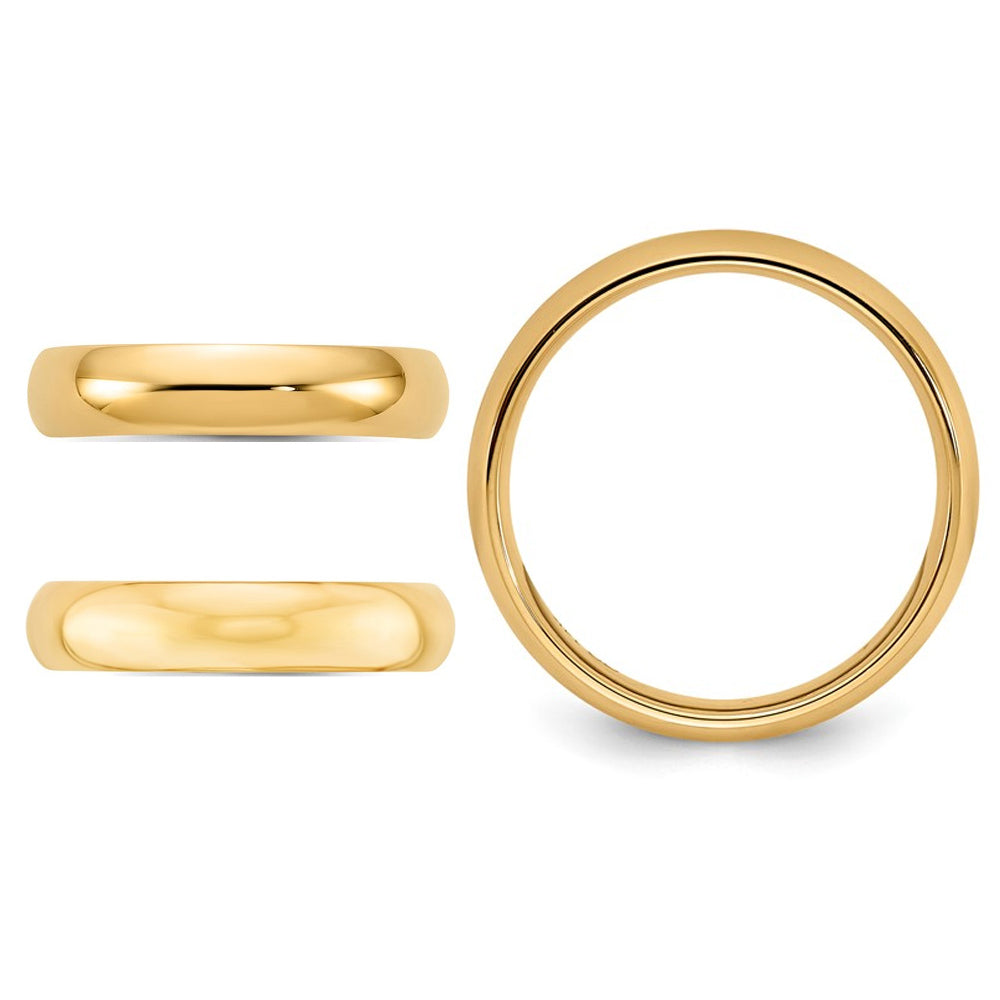 Ladies 10K Yellow Gold 5mm Polished Wedding Band Ring Image 2