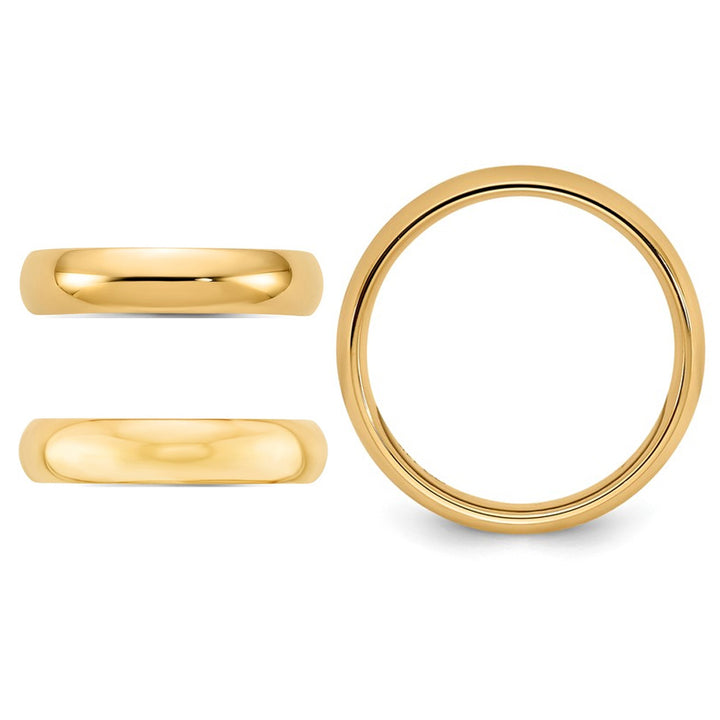 Ladies 10K Yellow Gold 5mm Polished Wedding Band Ring Image 2