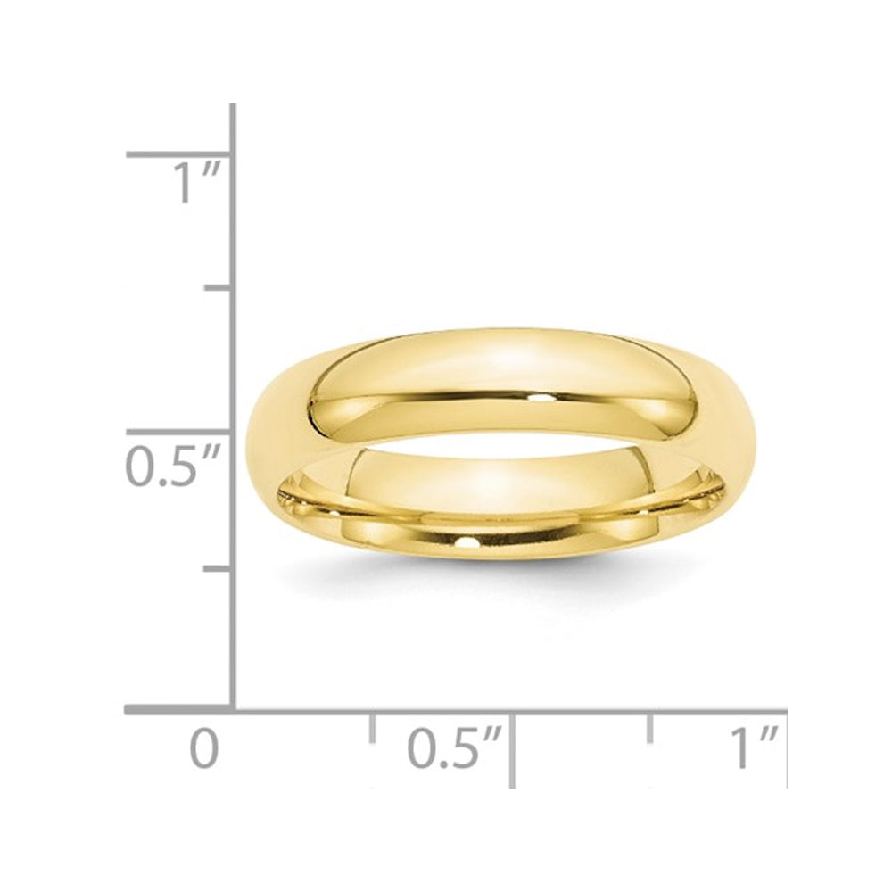 Ladies 10K Yellow Gold 5mm Polished Wedding Band Ring Image 3