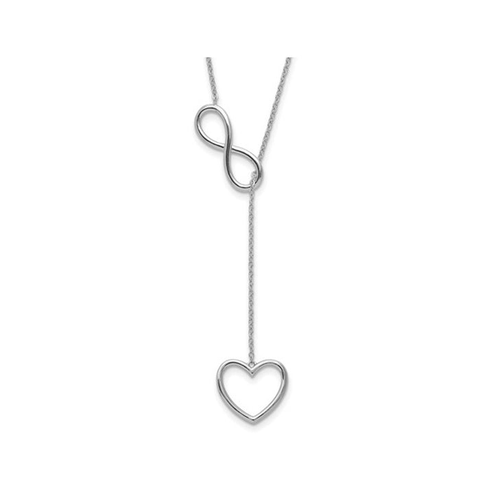 Sterling Silver Open Infinity and Heart Y-Drop Necklace (16 inches) Image 1