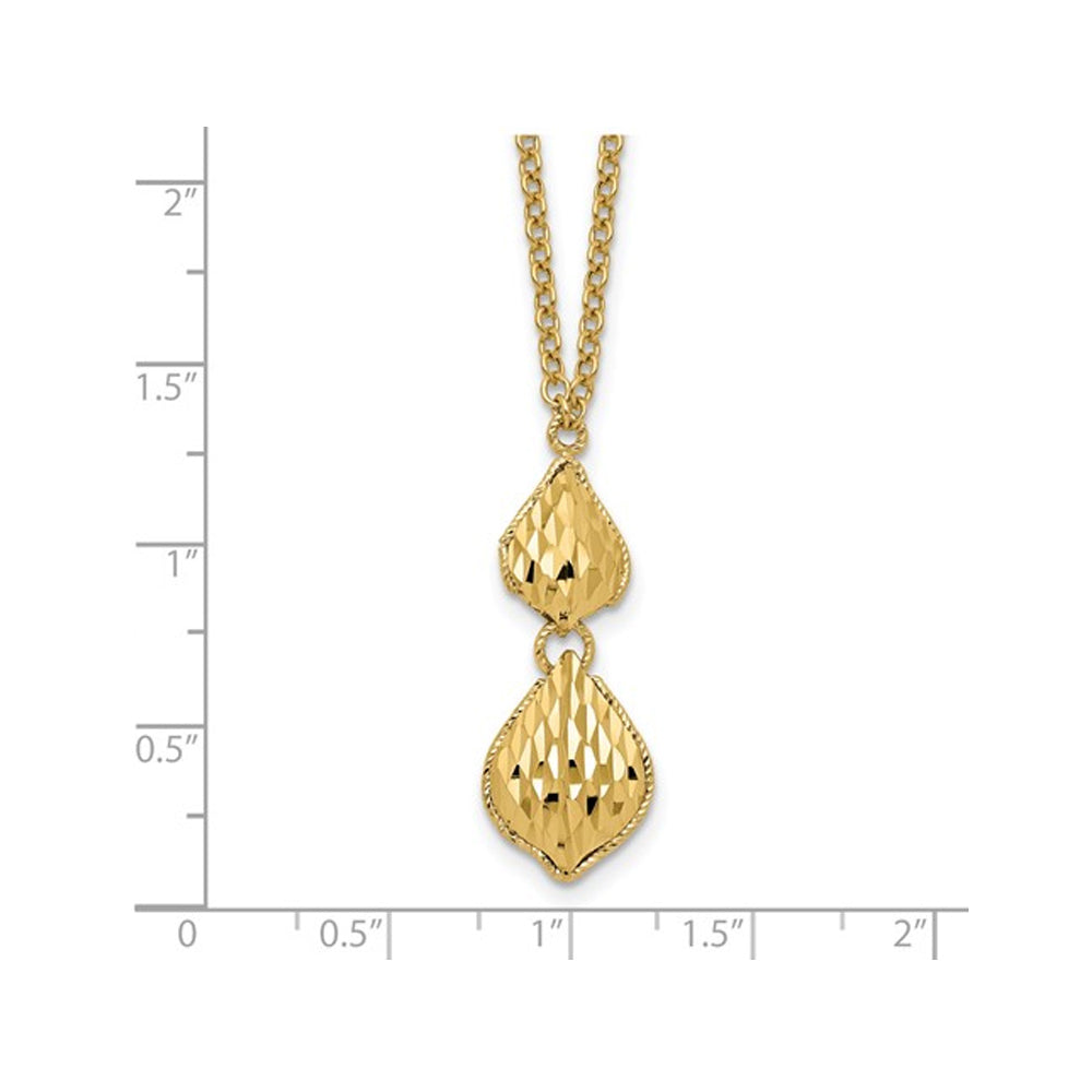 14K Yellow Gold Diamond-cut Y Drop Necklace Image 4