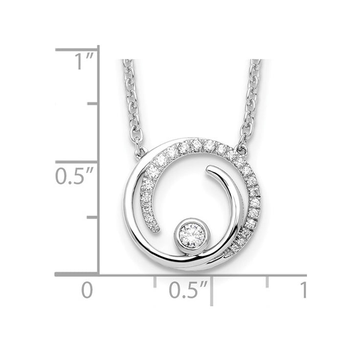 1/5 Carat (ctw H-II1-I2) Lab-Grown Diamond Swirl Pendant in 14K White Gold with Chain Image 4