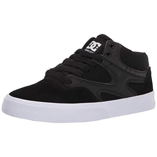 DC Men's Kalis Vulc Mid Skate Shoe  BLACK/BLACK/WHITE Image 1