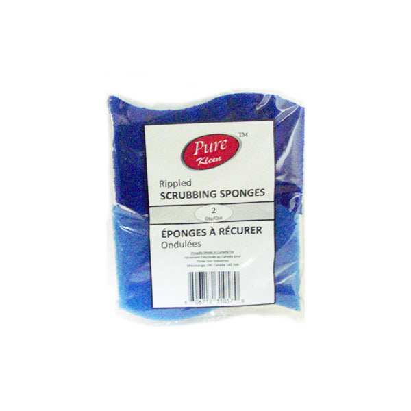 Pure Kleen Rippled Scrubbing Sponges (2 in 1 Pack) Image 1