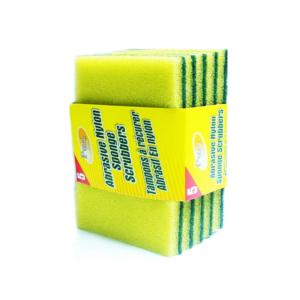 Purest-Kleen Abrasive Nylon Sponge Scrubbers (5 in 1 Pack) Image 1