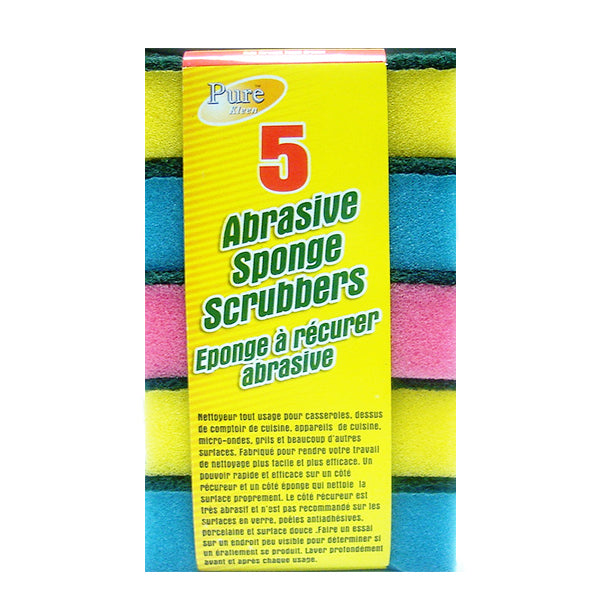 Purest-Kleen Abrasive Sponge Scrubbers (5 in 1 Pack) Image 1