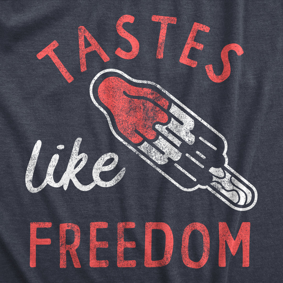 Womens Tastes Like Freedom T Shirt Funny Cool Fourth Of July Party Popsicle Tee For Ladies Image 2