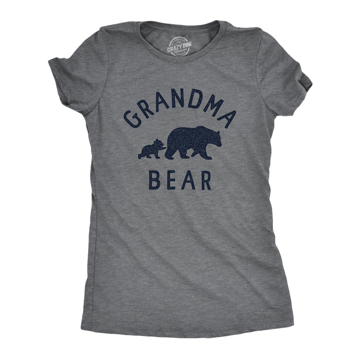 Womens Grandma Bear T Shirt Funny Cute Family Bears Tee For Ladies Image 1