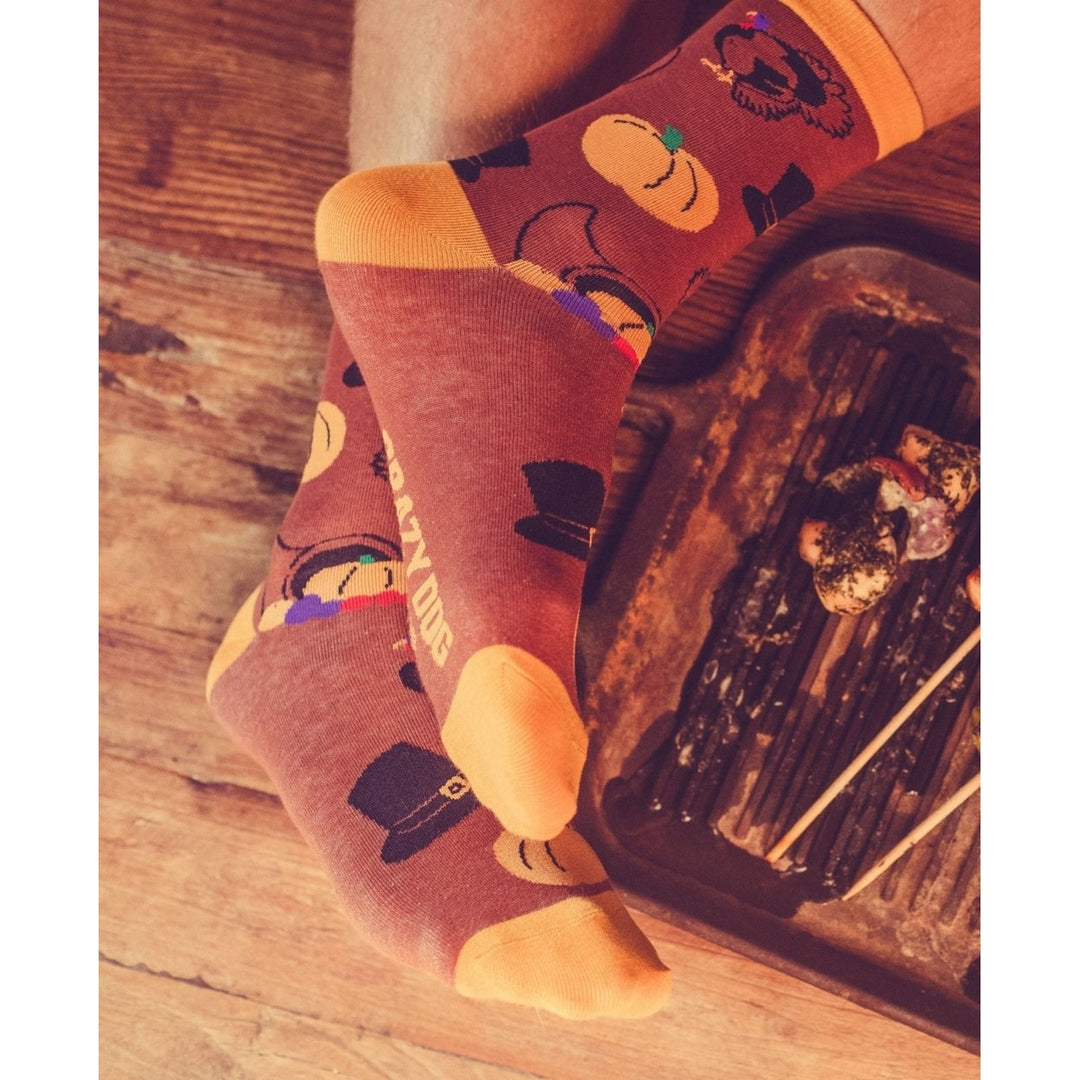 Womens Thanksgiving Socks Funny Turkey Pilgrim Pumpkin Holdiay Graphic Novelty Footwear Image 8