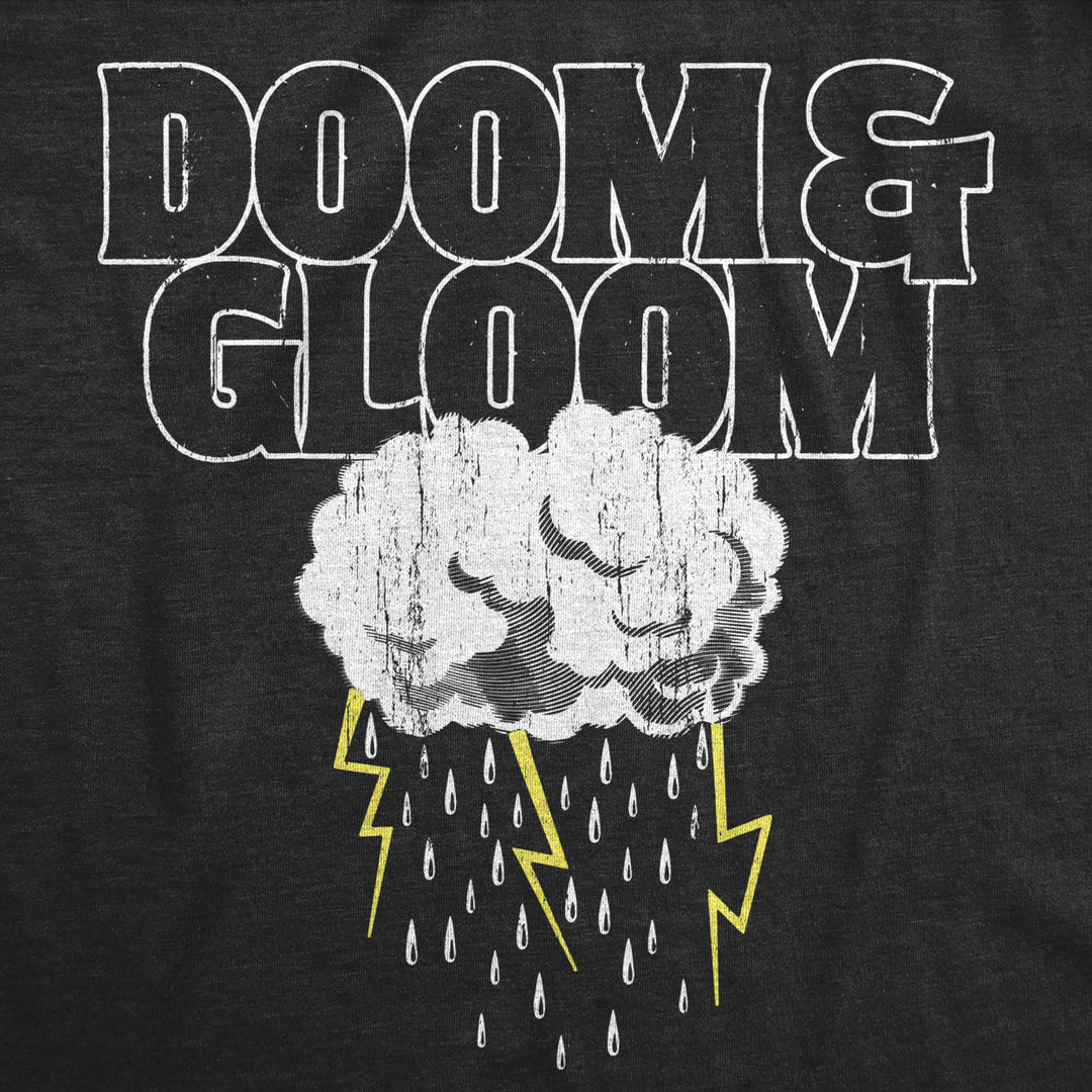 Mens Doom And Gloom T Shirt Funny Sarcastic Bad Weather Rain For Guys Image 2