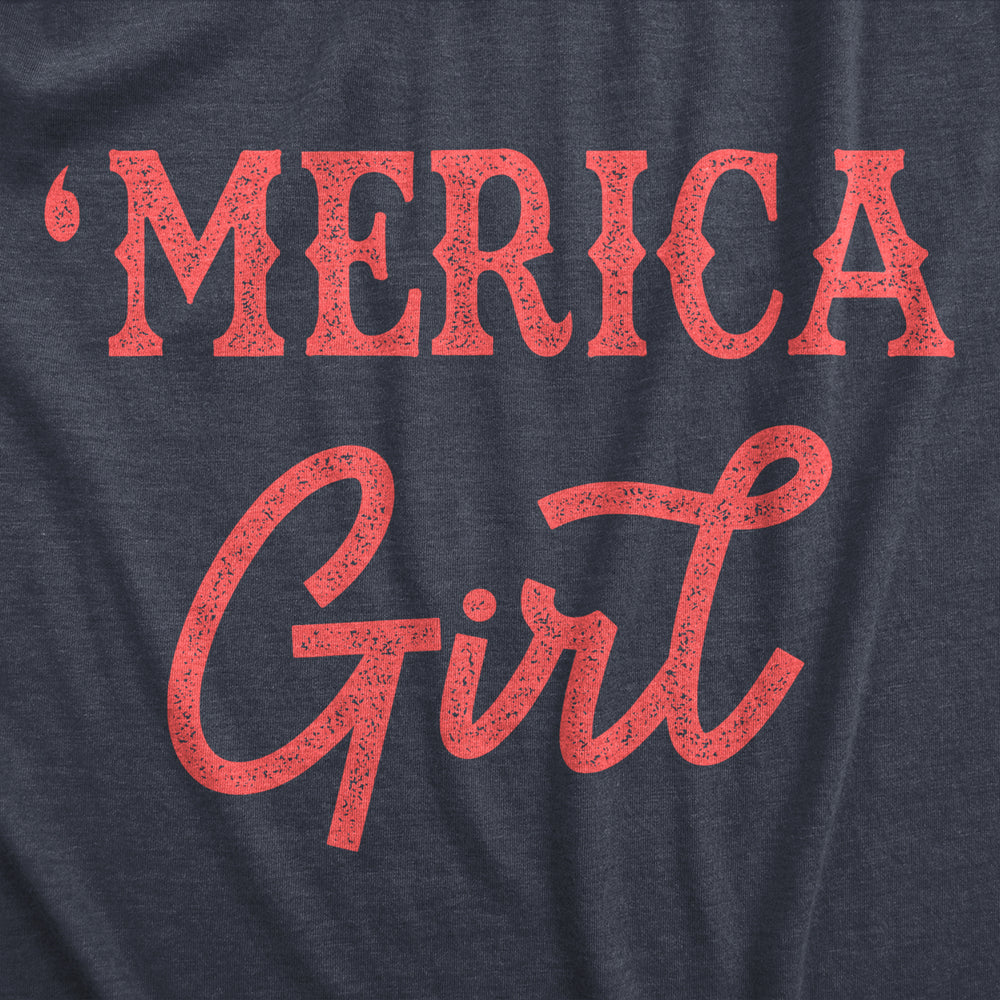 Womens Merica Girl T Shirt Funny Cute Fourth Of July Party Patriotic Tee For Ladies Image 2