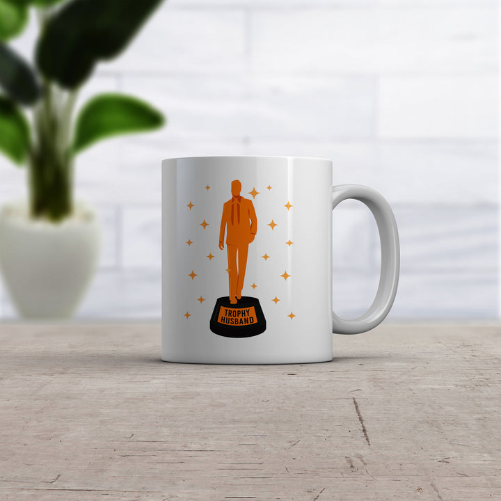 Trophy Husband Mug Funny Best Hubby Award Sparkling Gold Graphic Novelty Coffee Cup-11oz Image 2
