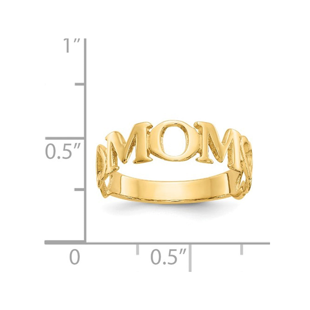 14K Yellow Gold Polished MOM Ring (size 6.5) Image 4