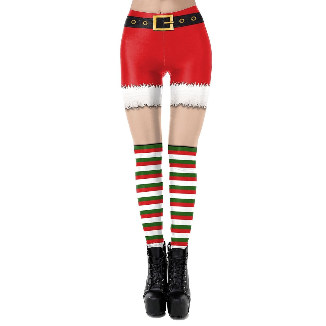 Women Christmas Leggings Fashion Printing Tights Xmas Close Ftting Pants Bottoms Image 9